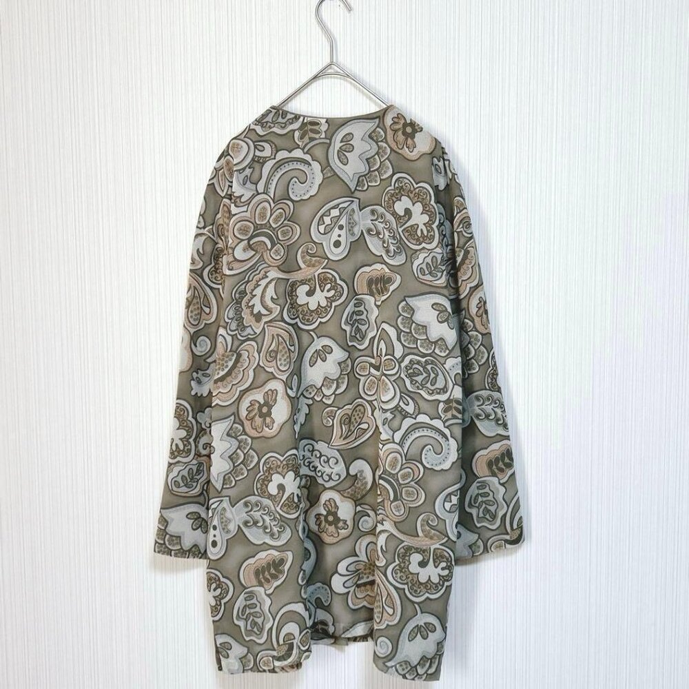 Dane Blouse Jacket Gray Collarless - image 2